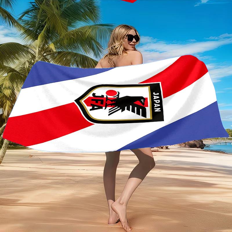 Japan Football Association Emblem Beach Towel, Quick-drying, Easy to Care for, Suitable for Both Fitness and Beach Vacations,Sports Essential
