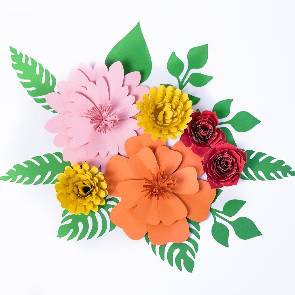 Kids' DIY Paper Flower Kit - Colorful Craft Materials For Birthday Decorations & Wall Art