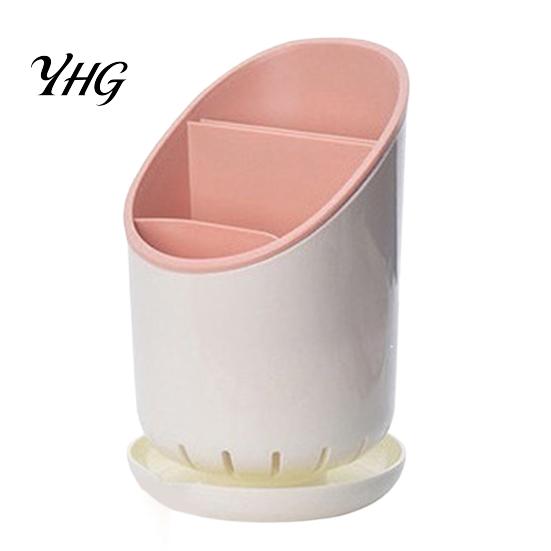 Versatile Kitchen Storage Container Multi-compartment Draining Chopstick Holder, Plastic Utensil Organizer with Drain Durable Cutlery Tray,