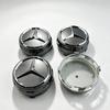 CRN1 20Pcs 75mm ABS Black Silver Car Wheel Center Cap Hub Covers Badge Styling Auto Accessories For Mercedes Benz AMG A0004000900