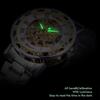 FORSINING Winner Retro Manual Skeleton Watch with Diamond Carving Flower Craft Roman Numerals Silver White Men