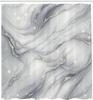 Grauer Duschvorhang, Modernes Abstraktes Marmor-Print-Look Sternenhimmel-Atmosphäre Print Wellenlinien Boho, Stoff Stoff Badezimmer