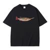 Fish Smoking Funny Vertebrata Printed Lovers Meme Tshirts Women Casual Vintage Women Short Sleeve Tshirt Causal Clothing