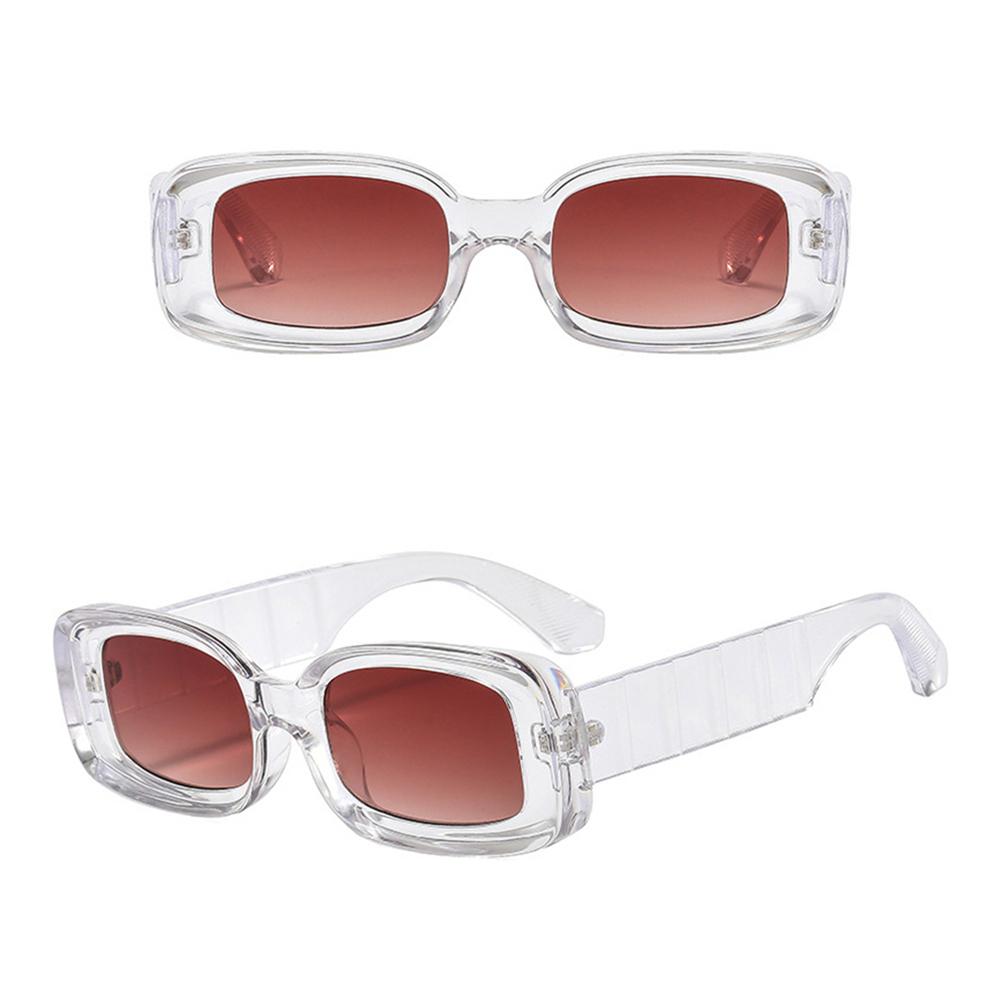 Retro Clear Blue Square Sun Glasses Shades Small Rectangle Sunglasses Eyewear