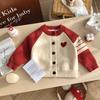 Red Heart Knit Romper - Baby Autumn/Winter Outfit