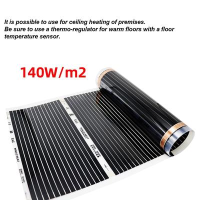 Šířka 50 cm Teplá podlahová infračervená topná fólie 220V Podlahový topný systém 140W/m2 Topná foliová rohož Vyrobeno v Koreji