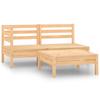 Vidaxl 3-Cz. Garden Lounge Set, Solid Pine Wood