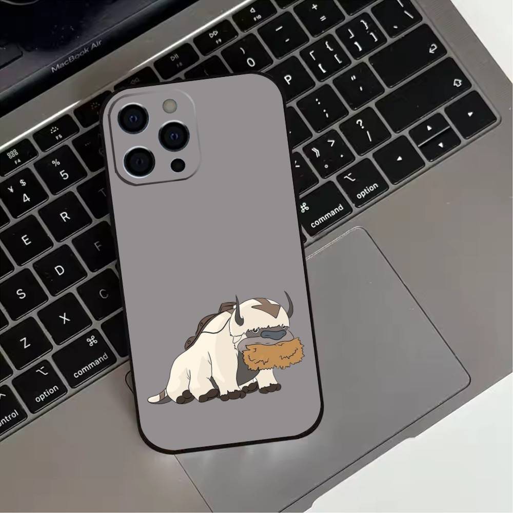 A-Avatar 12A-Appa Y-Yip Custodia per Telefono Per iPhone17,16,15,14,13,12,11 Plus,Pro Max Copertura Nera Morbida