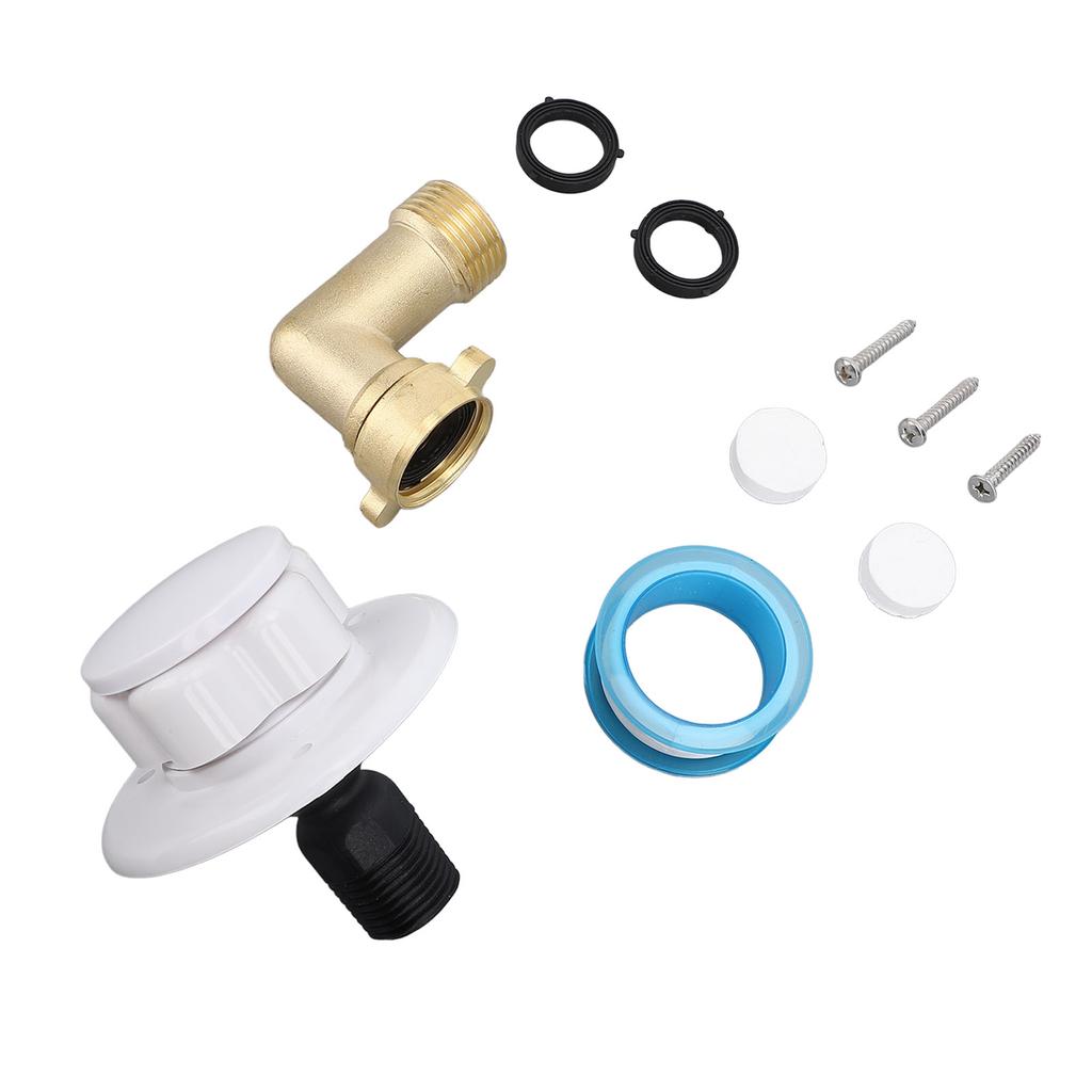 10PCS RV Water Fill Inlet Kit Brass with Hose Elbow Check Valve Hookup Connector for Motorhome Trailer Marine 90