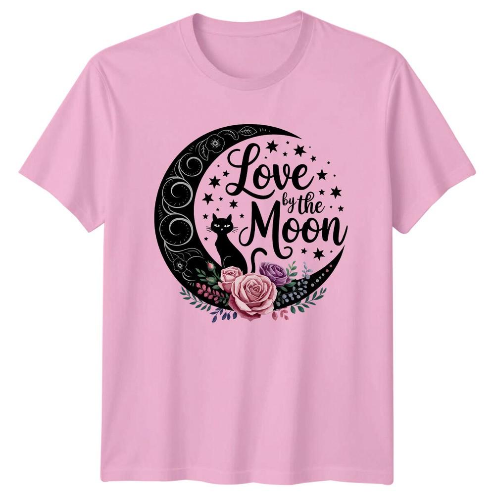 Love By The Moon Cat Boho Celestial Magic TShirt