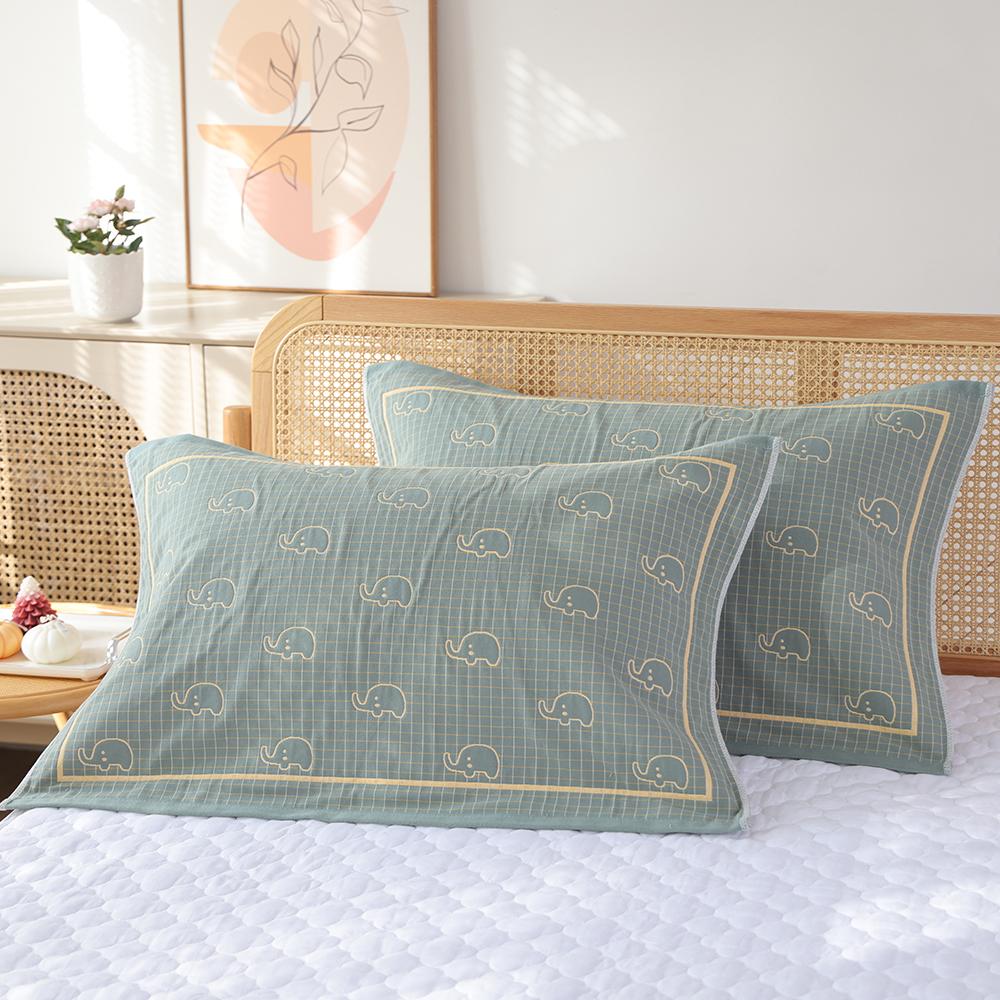 A Pair of Pure Cotton Gauze Pillow Towels, New High-density Soft Adult Cover Towels, Cotton Non-slip and Breathable Household