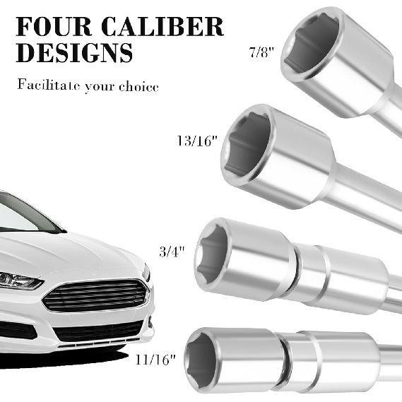 14-Inch Foldable 4 Way Lug Wrench(17,19,21,23mm),Cross Lug Nut Removal Tool/Tire Changing Kit for Car Wheel Lug Nuts,Universal Labor-Saving Tire Iron