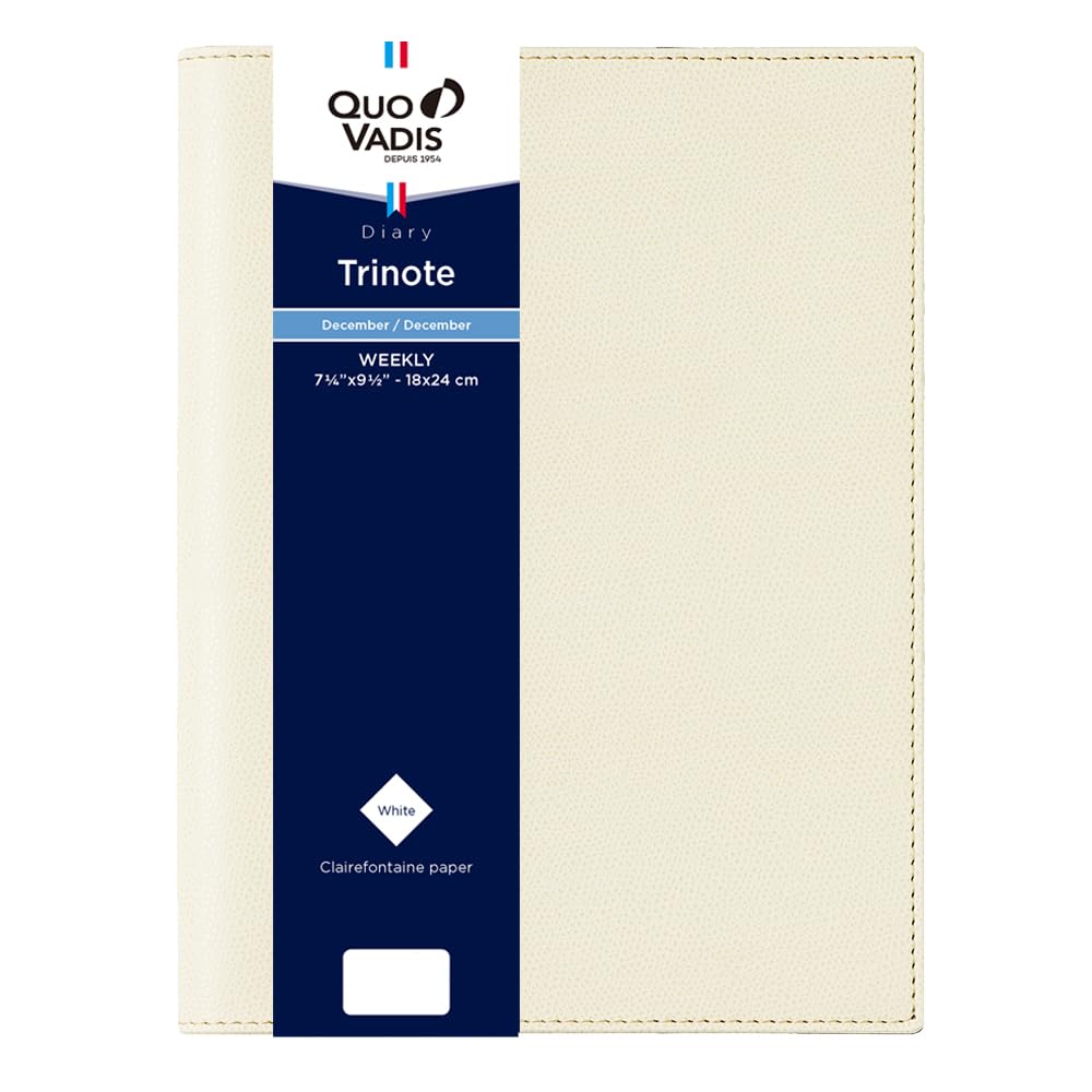 

Quo Vadis 2026 Edition Planner Diary Starting December B5 Cream Trinote/Club (Weekly Vertical, 2025, Variant, 18x24cm), (qv04802bg)