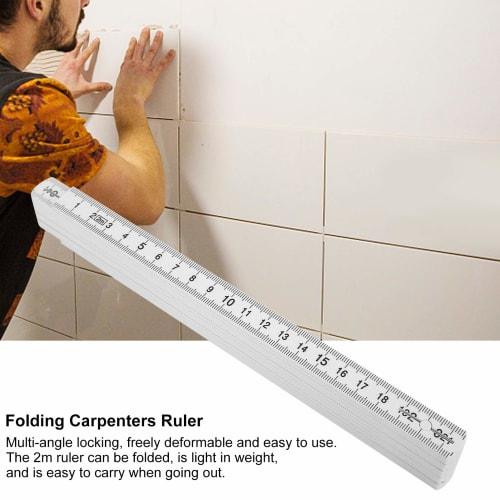 Atyhao 2pcs 2m Folding Carpenter Ruler Lightweight Compact Measuring Stick Woodworking Tool Layout Tool Dimension Measurement