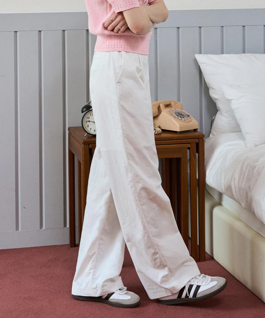 Deuloupisumeon One-Pleat Nylon Slacks [White]