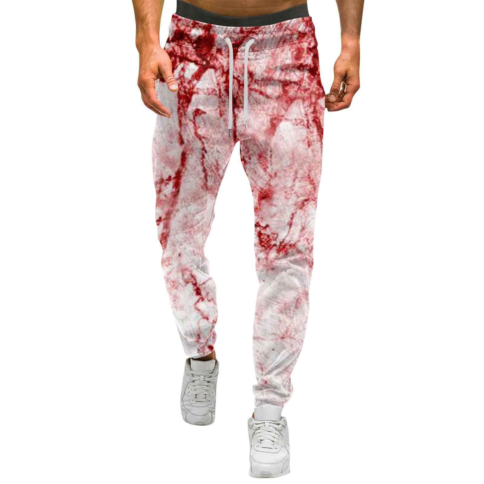 

Мужские брюки с принтом на Хэллоуин Мужские повседневные спортивные брюки на кулиске XXXL