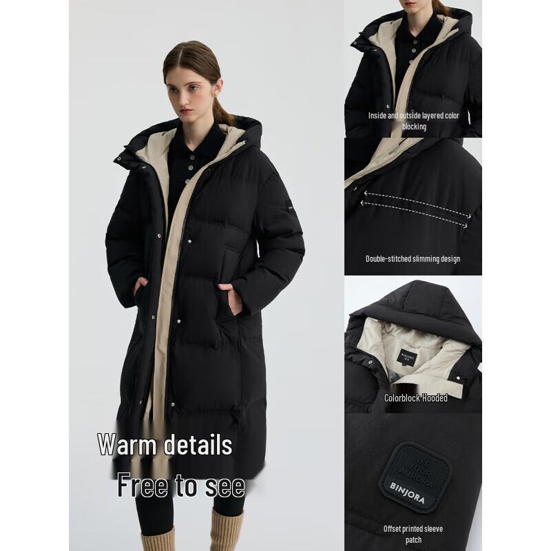 Bingjie Long Hooded Puffer Down Jacket J5400DR90