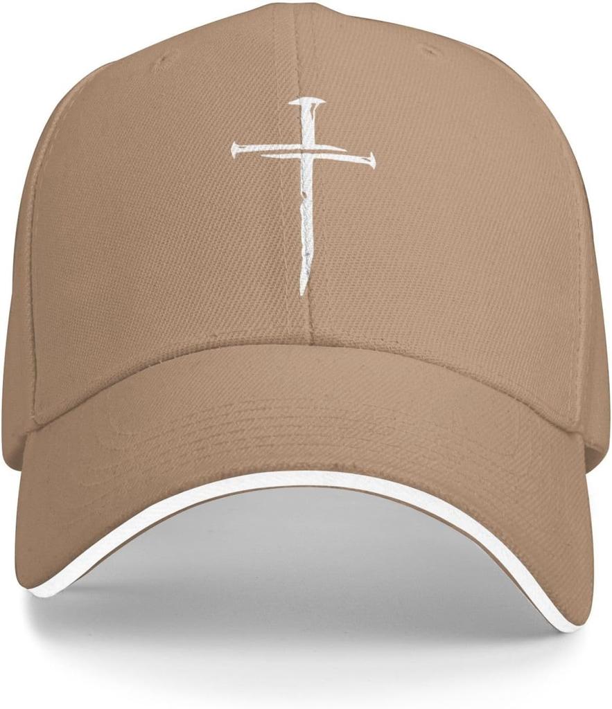 Nail Cross Baseball Cap Adjustable Polyester Casual Hat Men Women Fashionable Dad Trucker Cap