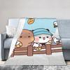 Bear Cartoon Cute Bubu Dudu Blanket Flannel  Winter  Portable Soft Throw Blankets for Home Couch Bedding Throws
