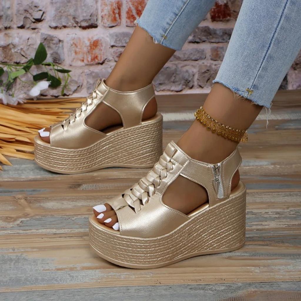 Fashion Women Sandals Summer New Wedges Platform Sandals Women Sexy High Heels Shoes Peep Toe Open To Walking Designer Sandals Women