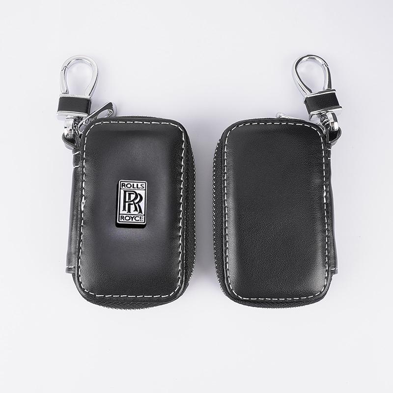 Leder Autoschlüssel Hülle Tasche Schlüsselanhänger für Rolls-Royce Cullinan Phantom Ghost Wraith Dawn Auto Innenzubehör