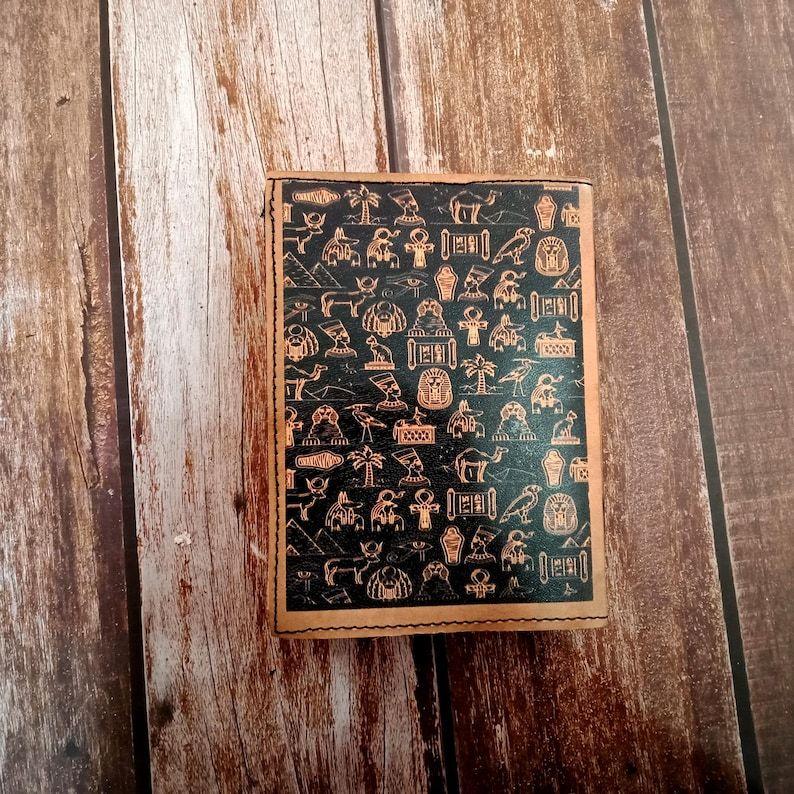 Egyptian Cat Leather Journal Deckle pages Notebook, Leather Sketchbook, Dream Journal, Leather Dairy, Handmade Dairy, Personalized Gift.