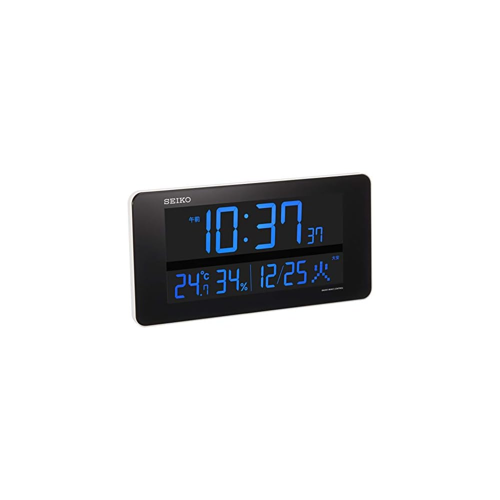 Seiko Clock (Seiko Clock) Seiko Clock Wall Clock/Desk Clock, Radio-Controlled, Digital, AC Powered, Color LCD, Series C3, White, DL208W SEIKO