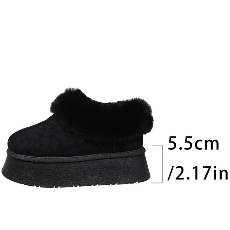 Fashion Classic Black Platform Snow Boots for Women Comfortable Faux Fur Warm Snow Boots Woman Short Plush Soft Sole Botas Lady