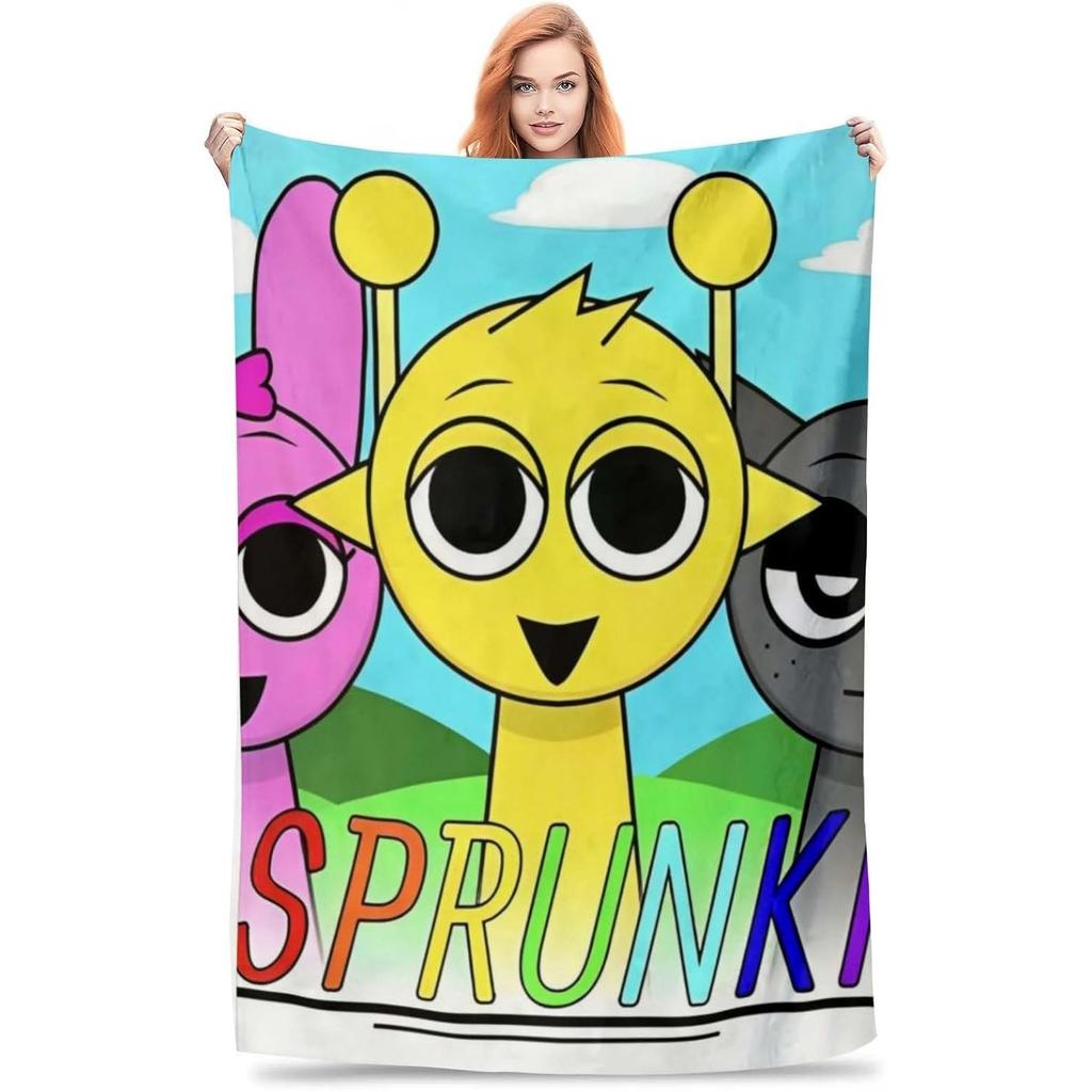 Дитячі фланелеві ковдри Sprunki для хлопчиків, літні, легкі, ковдри-пледи Incredibox для ліжка, машини, подарунки на день народження