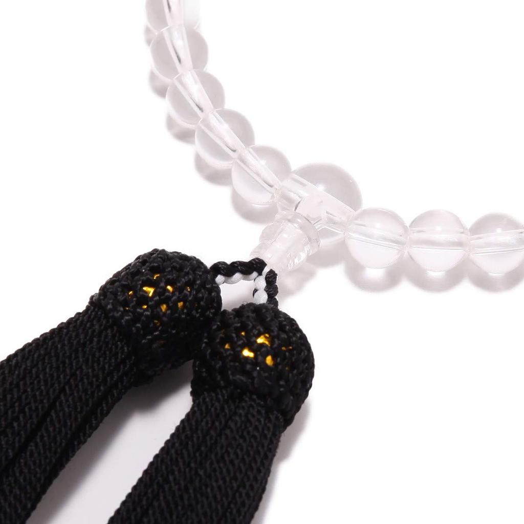 Nenjudo Japanese-made Prayer Beads with Genuine Crystal and Onyx Includes Prayer Bead Bag Suitable for all sects. Made in Japan. Women's prayer
