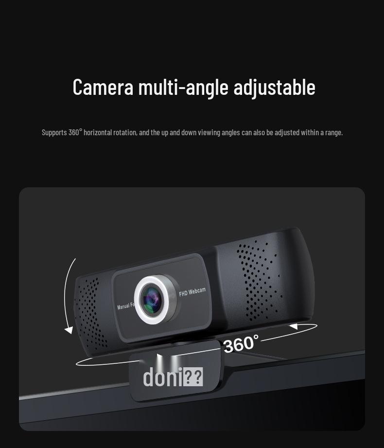Aoni C17 1080P HD Webcam with USB, Wide-Angle, and Built-in Mic