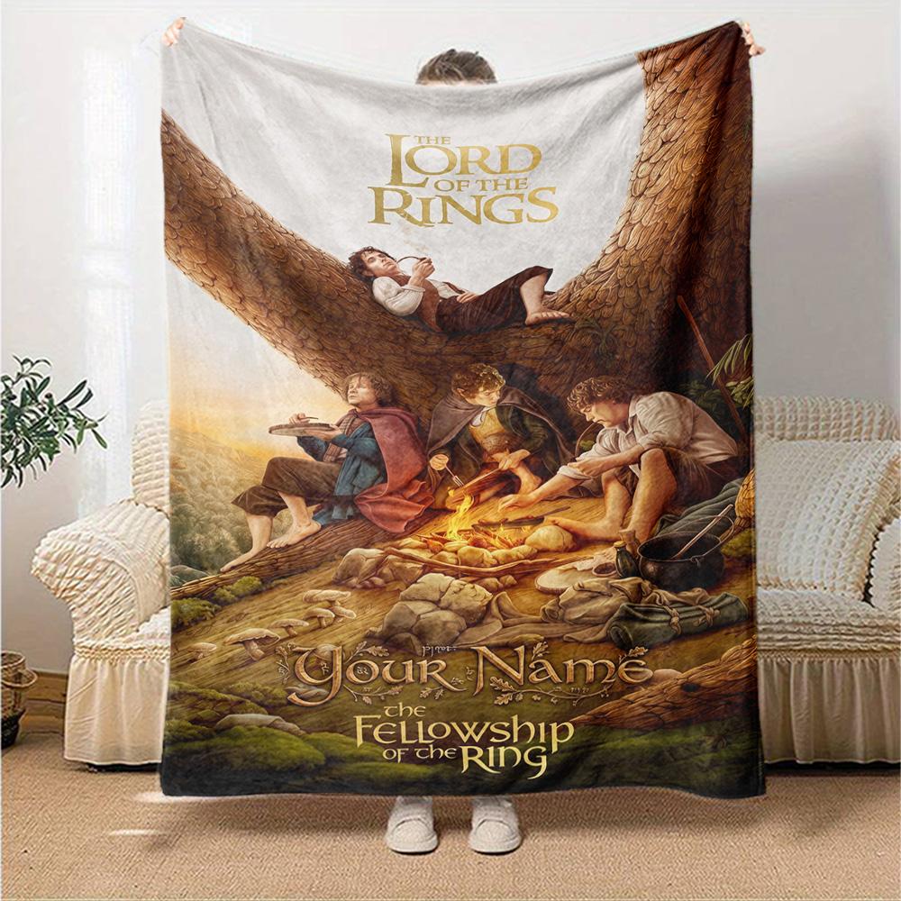 Lord Rings Customize Text Blanket Cozy Personalized Blanket Durable Comfort for Sofa Bed Office Chair Nap Ideal for All Seasons