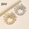 Faux Pearl Rhinestone Brooch Anti-Exposure Round Women Shape with Rhinestones