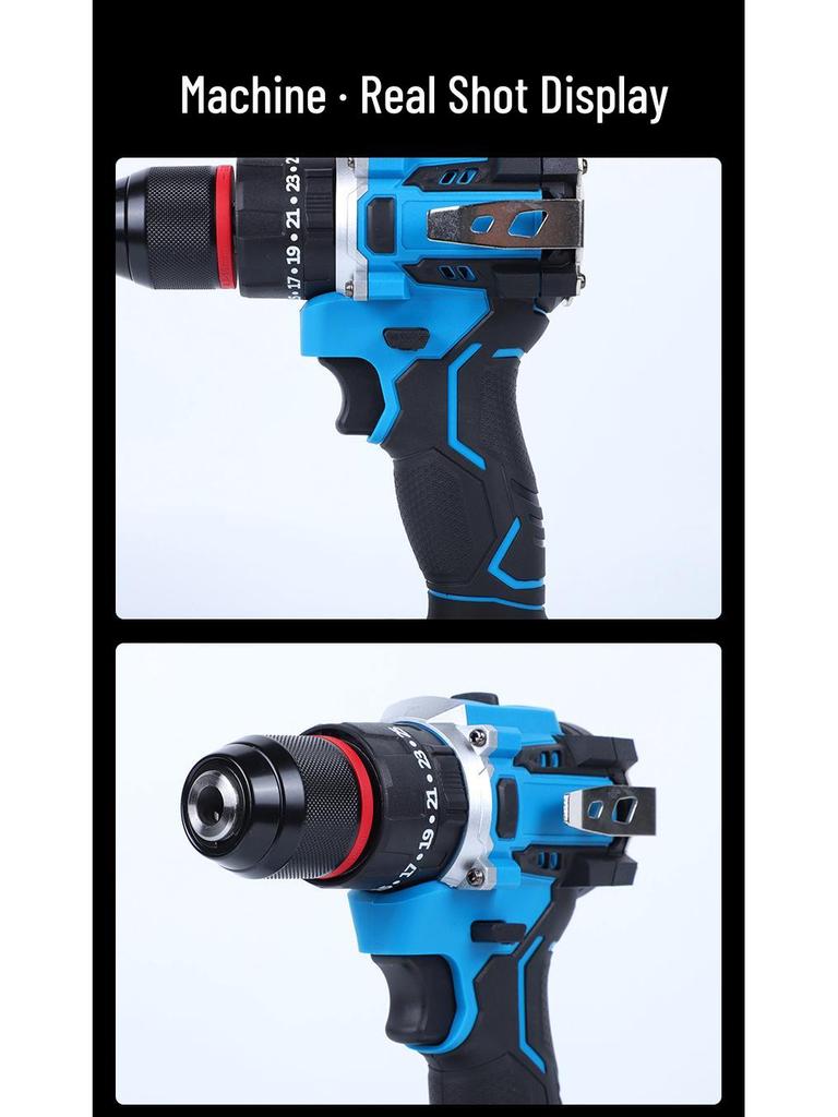 High-Power Brushless Lithium Battery Hand Drill: Compact, Impactful, Electric Tool for Household Use
