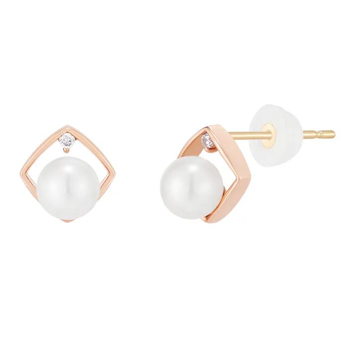 14K Pearl & Q Earrings PMGE0053