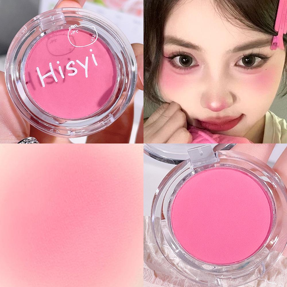 HISYI Single-Color Blush & Eyeshadow: Energetic, Natural Brightening with Fine Shimmer, Matte Highlighter, and Contour for Women.