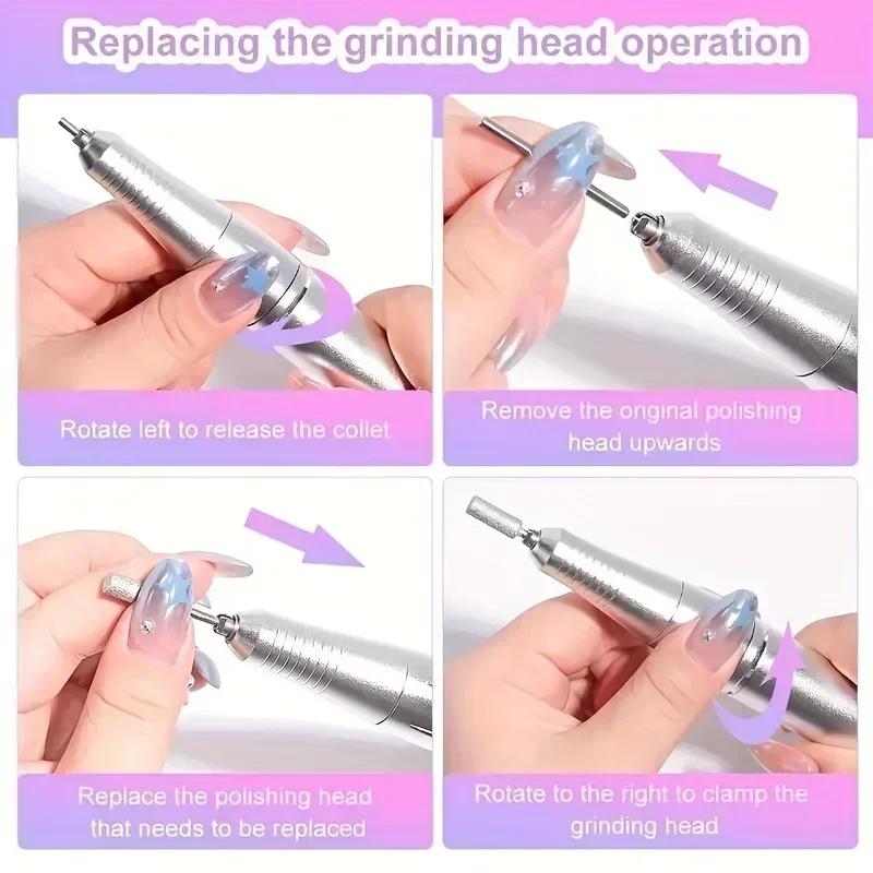 45000RPM electric nail drill with LCD low noise rechargeable nail polisher for polishing gel nail polish.