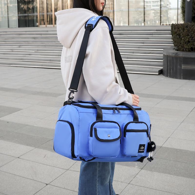 Fashion trend going out multi-pocket decompression portable travel bag wet and dry separation belt shoe compartment fitness bag can cover tie rod