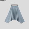 INCERUN Vintage Men Elastic Waist Gothic Striped Casual Baggy Drop-crotch Pants