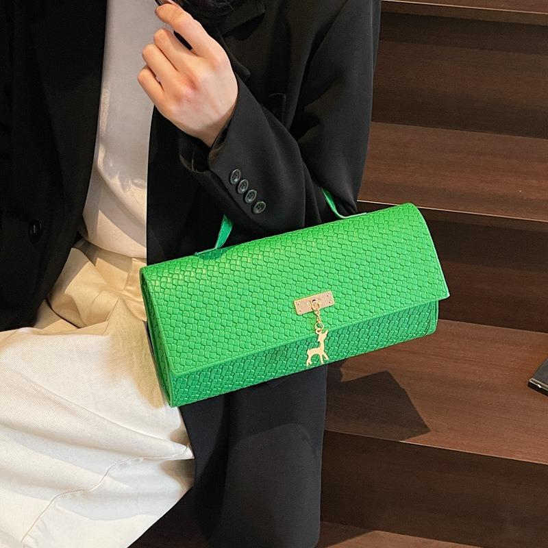 Spring and Summer New Textured Woven Pattern Fashion Handbag Personalized Shoulder Bag Crossbody Bag Minimalist Style Small Square Bag