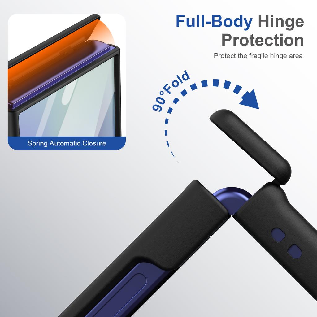 High Definition Magnetic Hinge PC Phone Case for Samsung Galaxy Z Flip 7 FE 6 5 4 With Tempered Film Anti Drop Masafe Cover