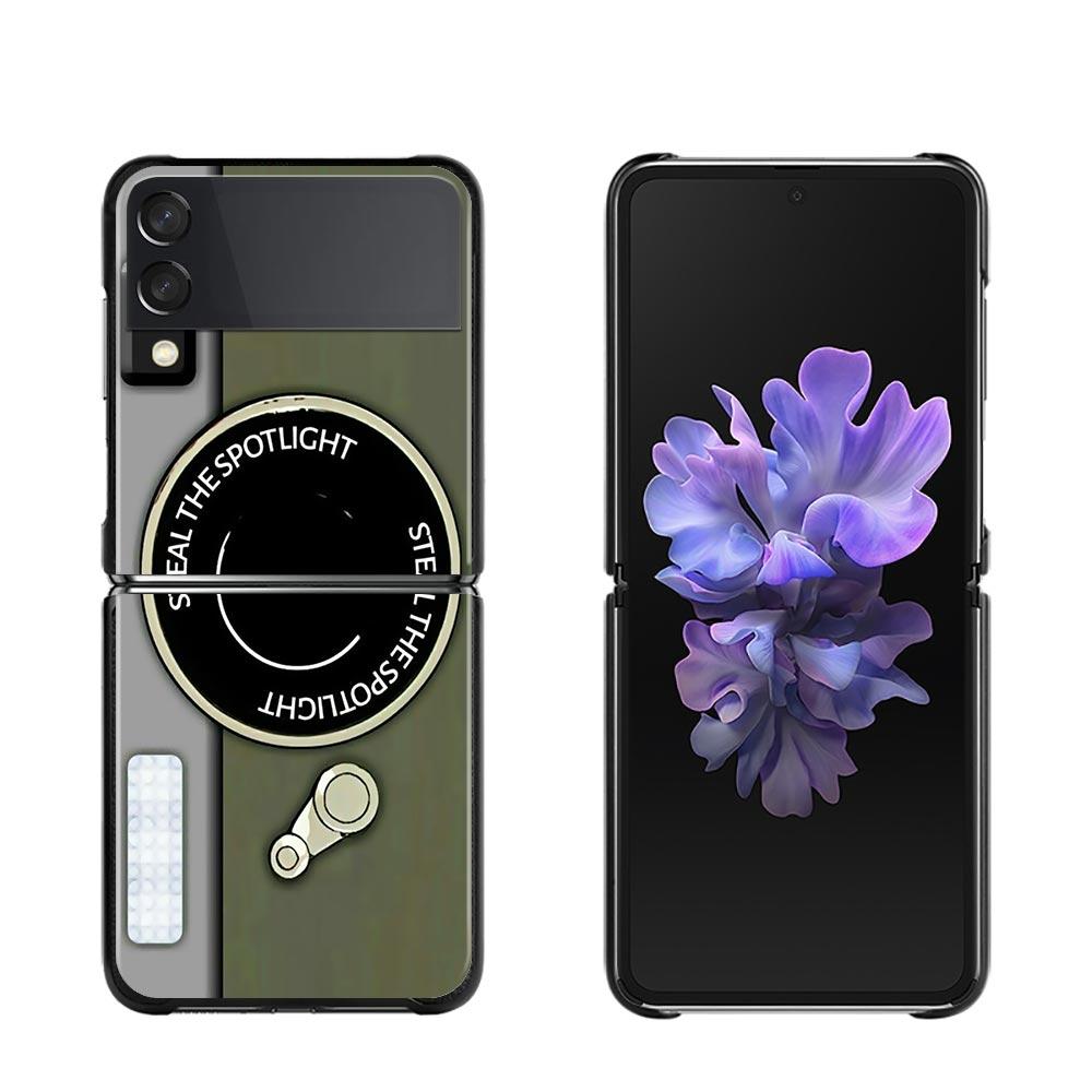 Zflip4 Phone Case For Samsung Galaxy Z Flip3 5G Z Flip 3 zflip z flip ZF Coque PC Cover Black Fundas Retro Camera Game