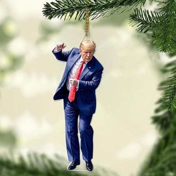 4PCS Donald Dancing Ornaments Valentine's Day Ornament Funny Birthday Gag Gifts for President Donald MAGA Ornament 2D Acrylic Home Decorations