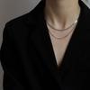 Minimalist Double-Layered Snake Chain Necklace - Hip Hop Trend, European & American Style, Short Clavicle Chain for Women