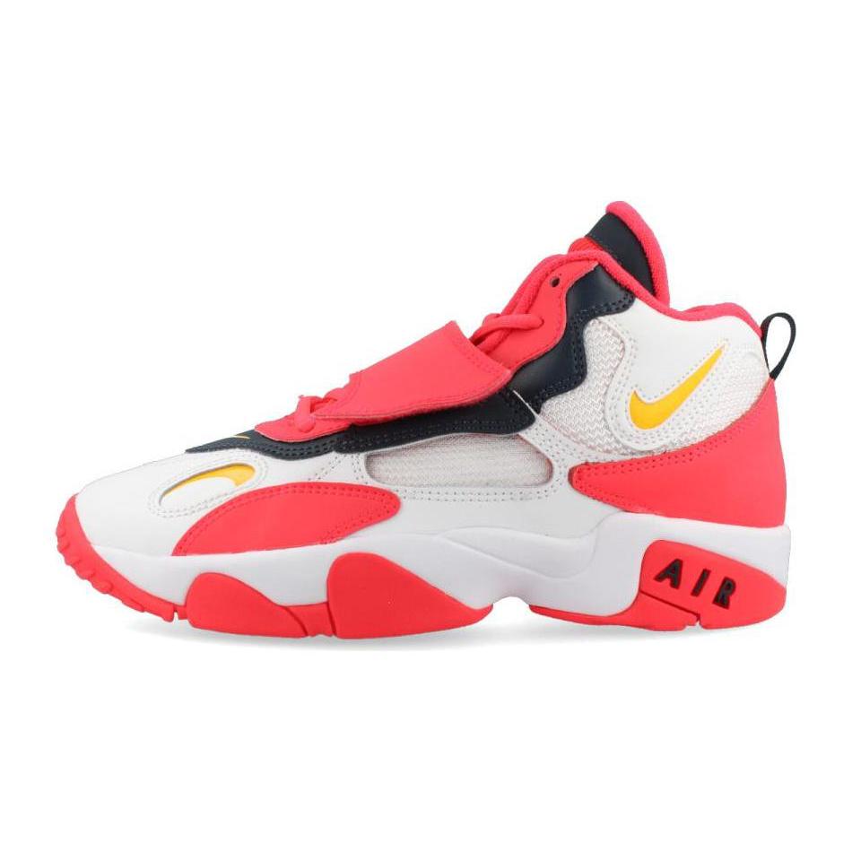 

Nike Air Max Speed Turf Abrasion Resistant Mid top Basketball Shoes White Red Teenagers BQ9632-102 37.5