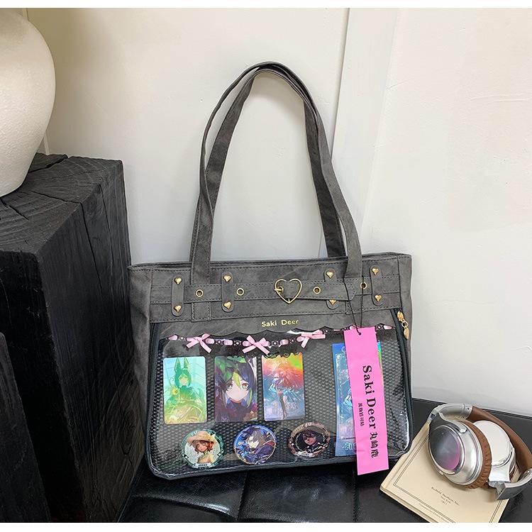 

Oxford cloth bag women s large capacity 2024 new autumn and winter versatile leisure shoulder pain bag commuter tote bag чорний