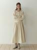 Liel Fiord Shirring Skirt (Beige)