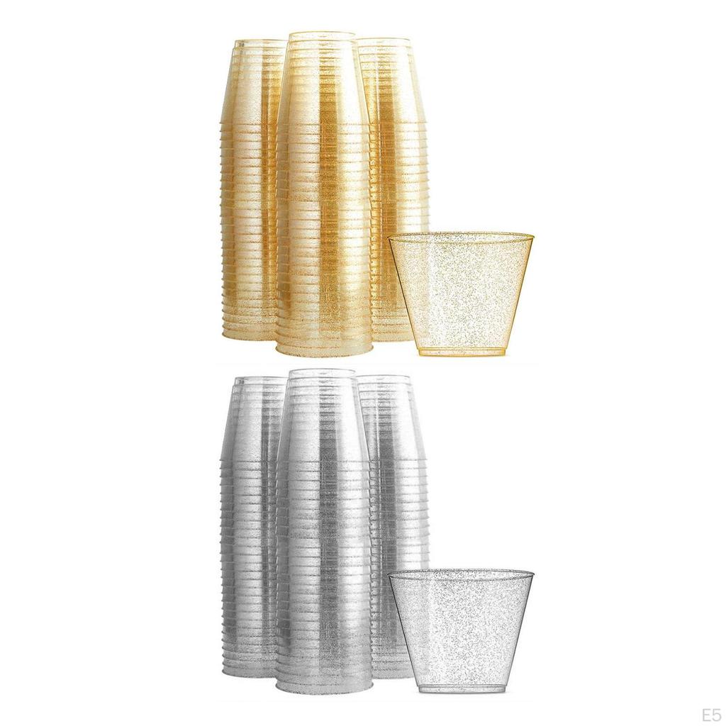 30 Pieces Glitter Cups 9 Oz 270ml Juice Cup Disposable Wine for Parties Christmas Water
