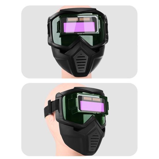 Welding Helmet with Goggles Heat-Resistant Face Mask Split Removable Welding Shield for Eye Protection