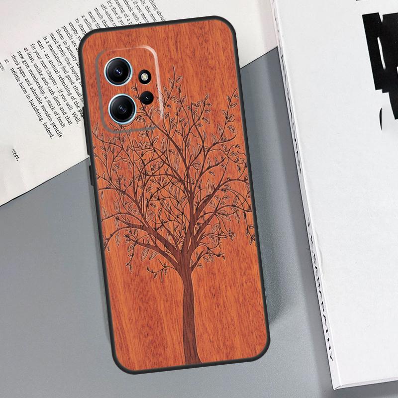 Natural Bamboo Wood Pattern Print Case For Xiaomi Redmi Note 15 Pro 10 11 12 13 14 Pro Cover For Redmi 15C 15 14C 10C 12C 13C